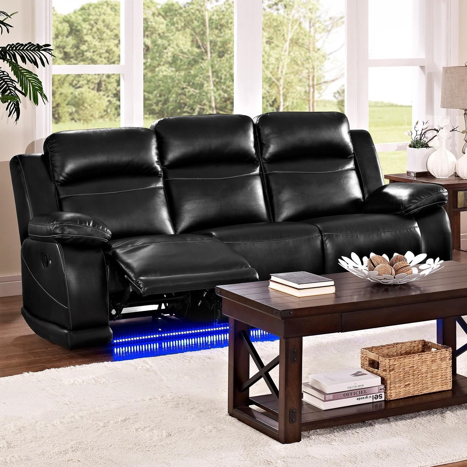 New Classic Vega UC382230P1PBK Casual Reclining Sofa with Power